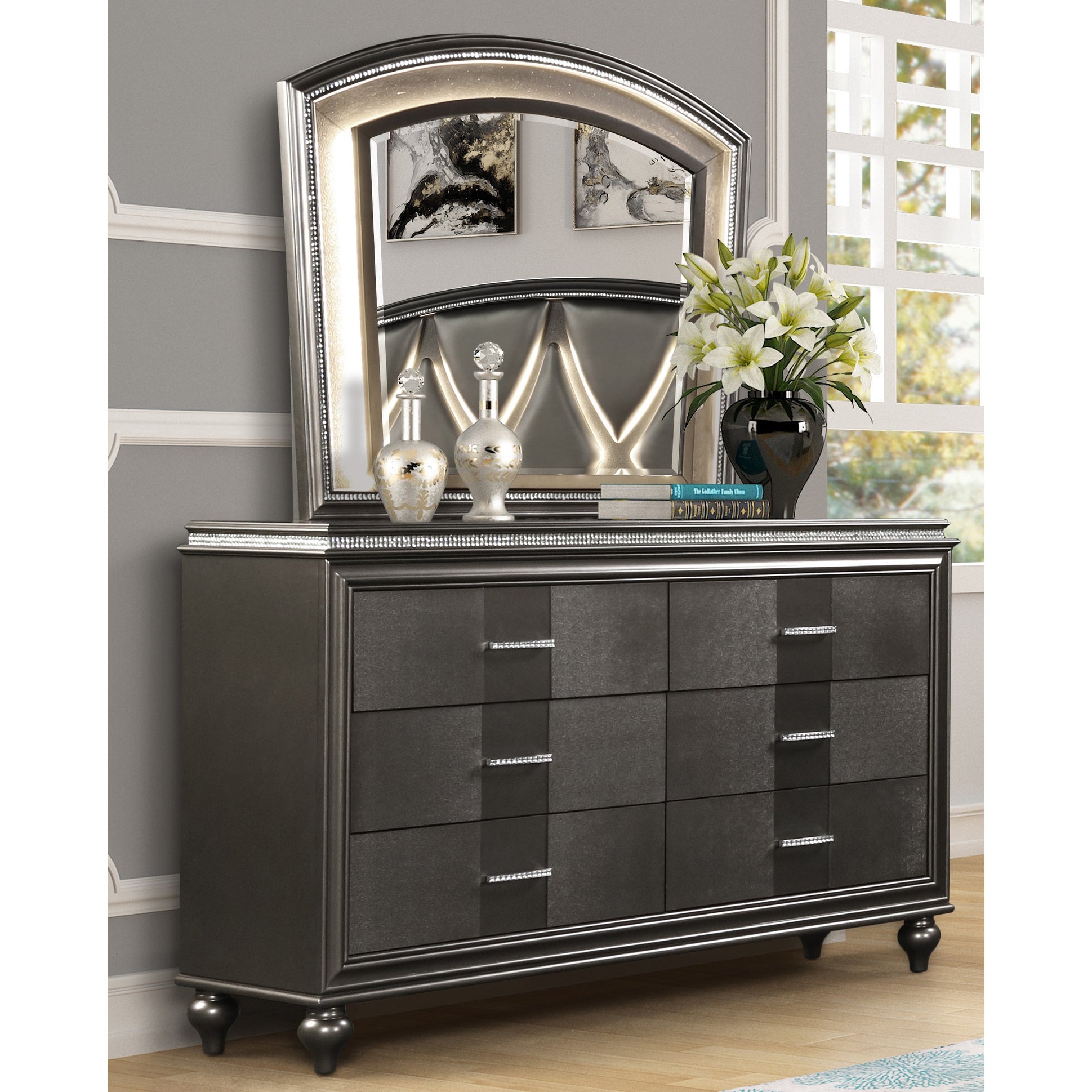 Global Pronex Wooden Dresser with 6 Drawers in Grey - - 35478780 - Mycitystee