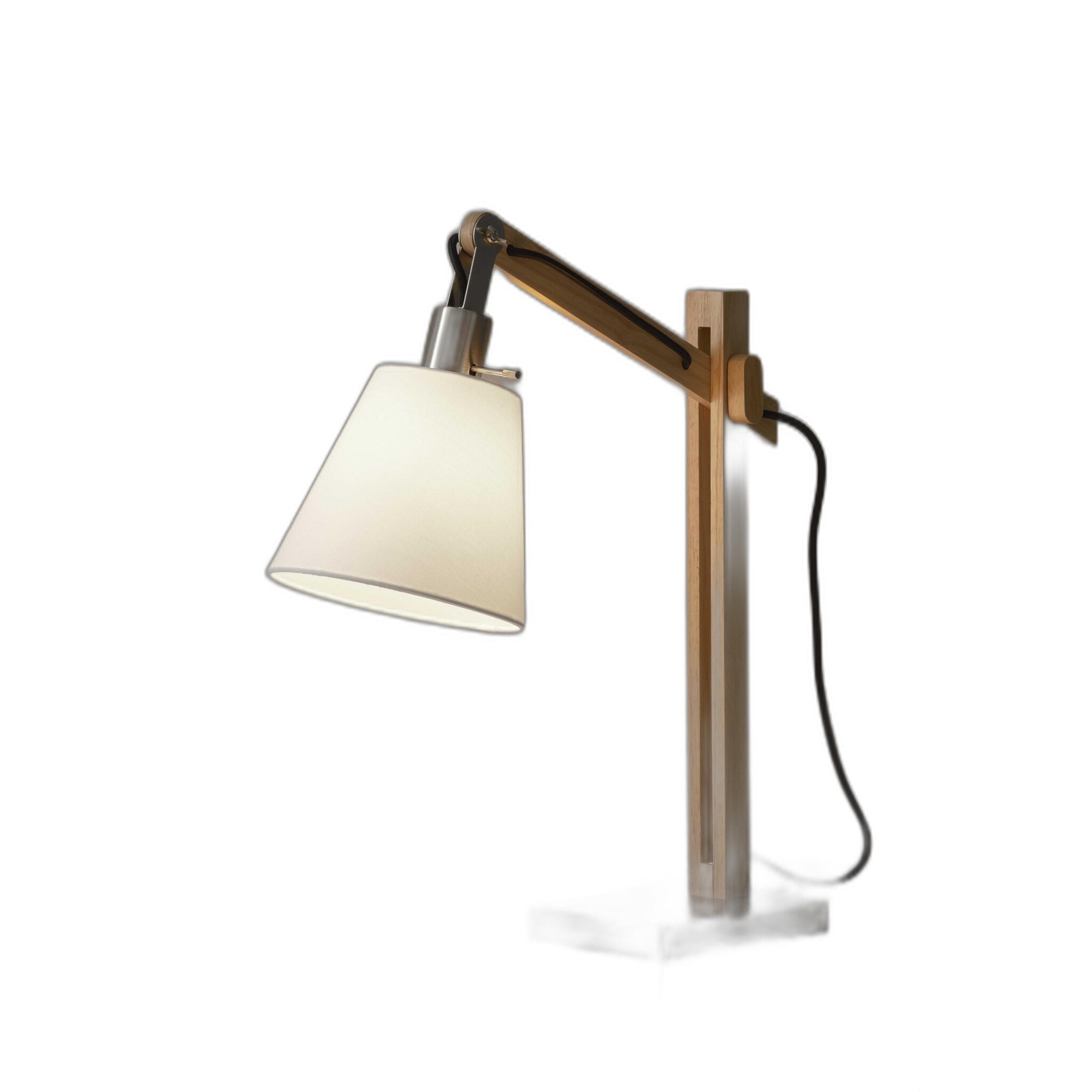 Rustic Hinged Natural Wood Table Lamp - 5.25 x 21 x 25 - Mycitystee