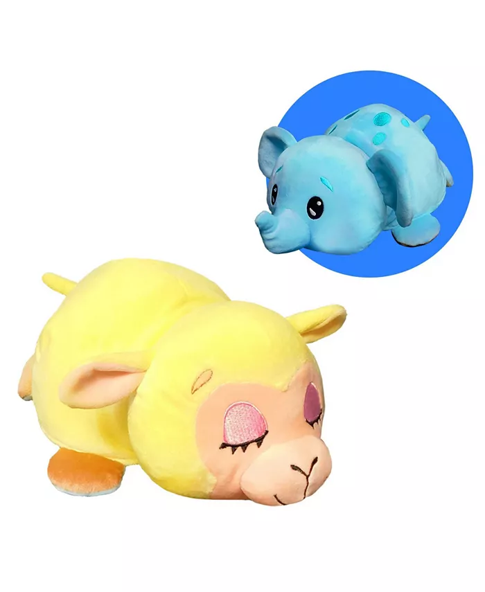 Lullabrites FlipaZoo Plush Sleepy Lamb Flips to Awake Elephant - Mycitystee