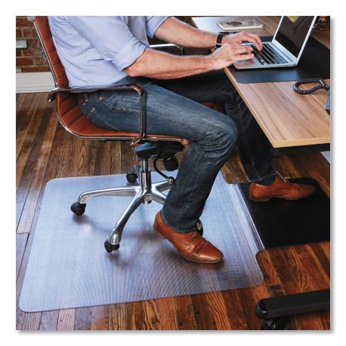 ES Robbins Sit or Stand Mat for Carpet or Hard Floors， 36 x 53 with Lip， Clear/Black (184612) - Mycitystee