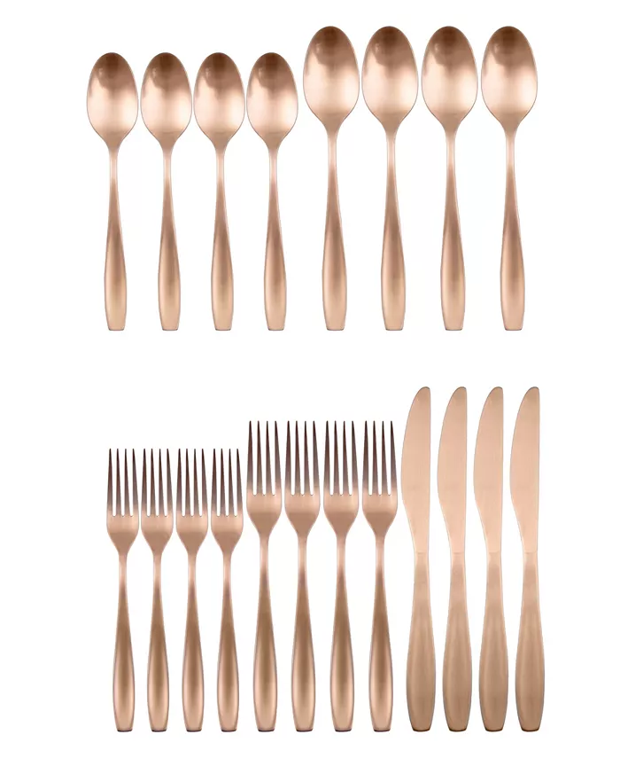 Cambridge Silversmiths January Satin 20-Piece Flatware Set， Service for 4 - Mycitystee