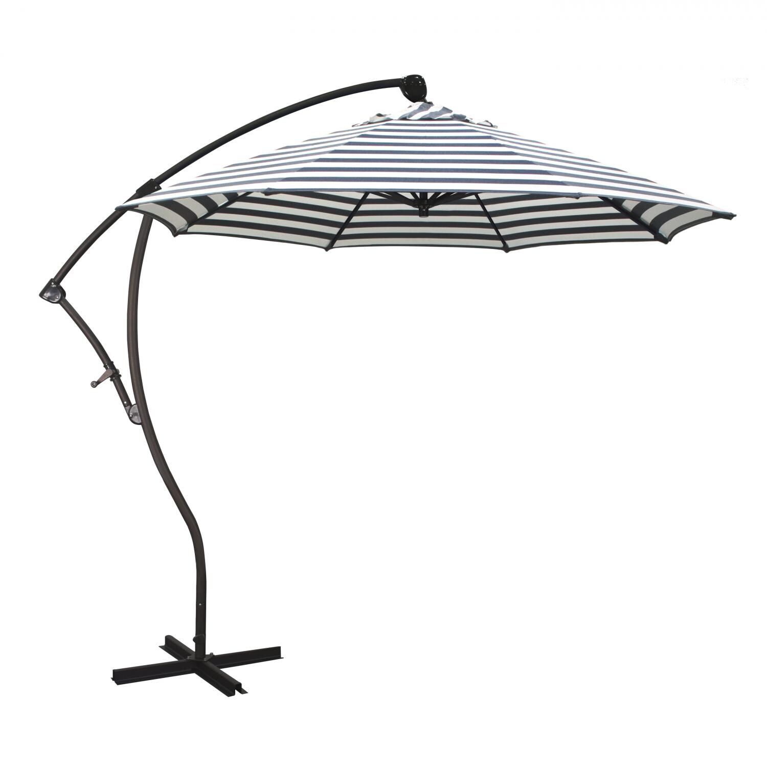 California Umbrella Bayside Series 9 Ft Octagonal Aluminum 360 Tilt Cantilever Patio Umbrella W/ Crank Lift - Mycitystee