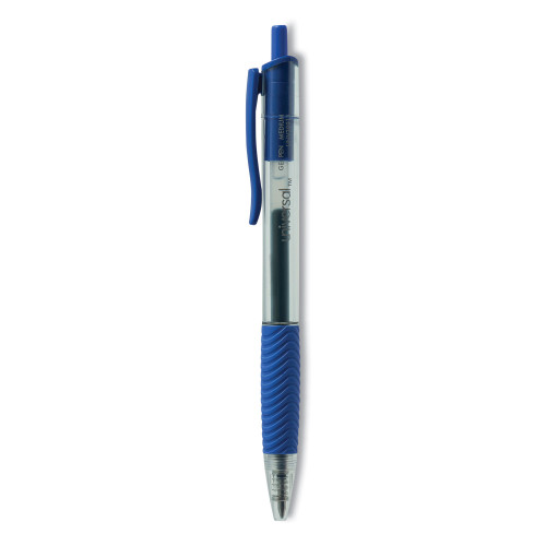 Universal Comfort Grip Retractable Gel Pen， 0.7mm， Blue Ink， Translucent Blue Barrel， Dozen (39913) - Mycitystee