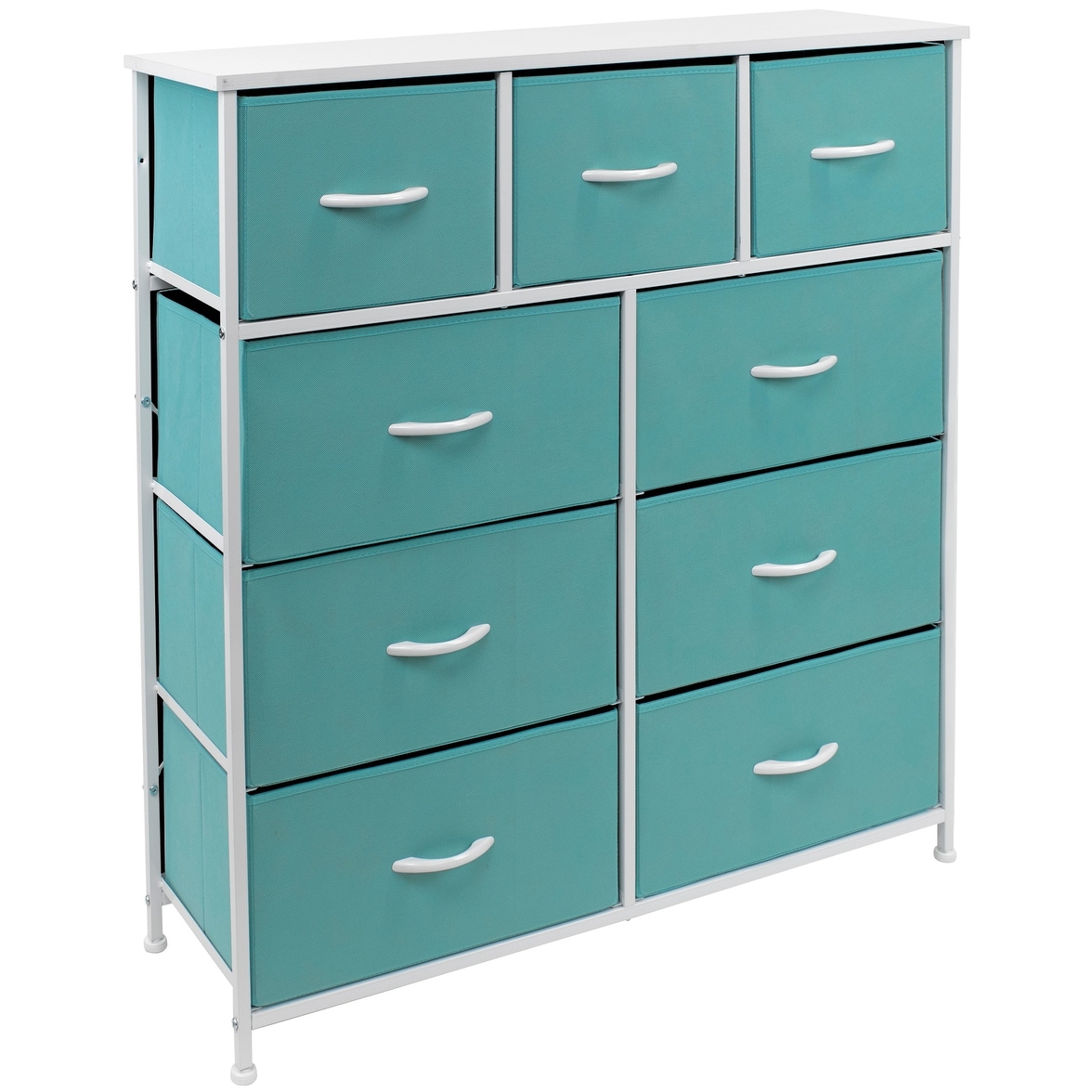 Modern Fabric and Metal 9-cubby Storage Tower - - 34483665 - Mycitystee