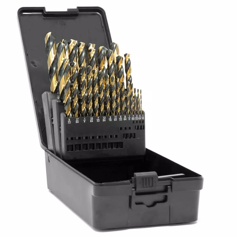 WEN Fully Ground Black Gold HSS Jobber Drill Bit Set with Carrying Case (29-Piece) and#8211; XDC Depot - Mycitystee