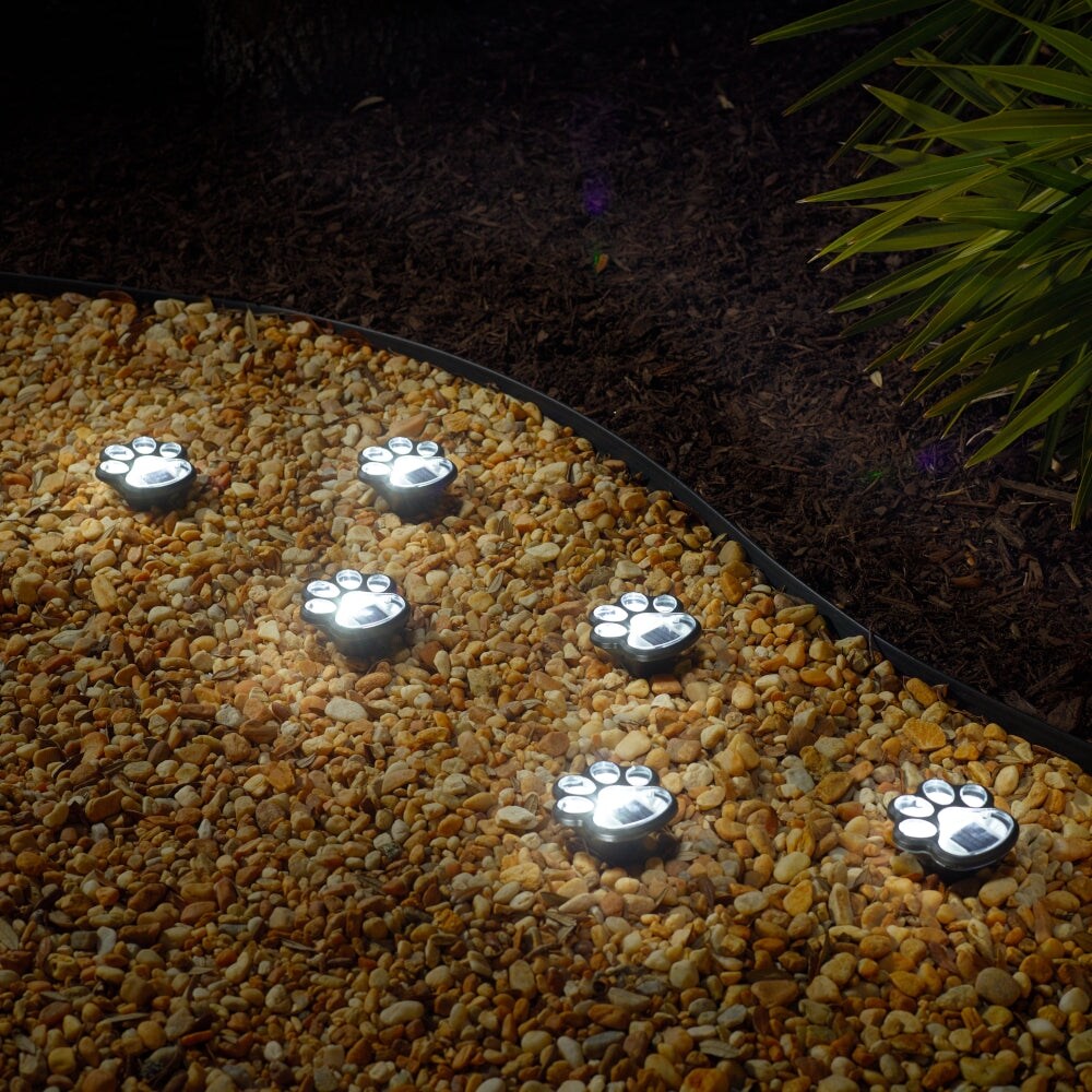 Paw Print Solar Accent Lights - Set of 6 - Mycitystee