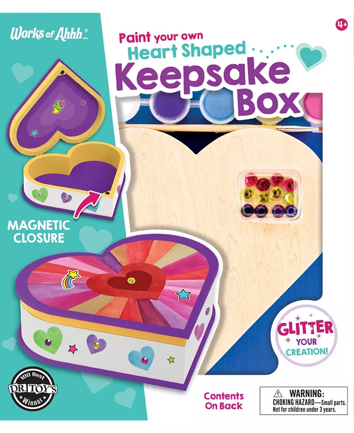 MasterPieces Puzzles Works of Ahhh Craft Set - Heart Shaped Box Classic Wood Paint Kit - Mycitystee