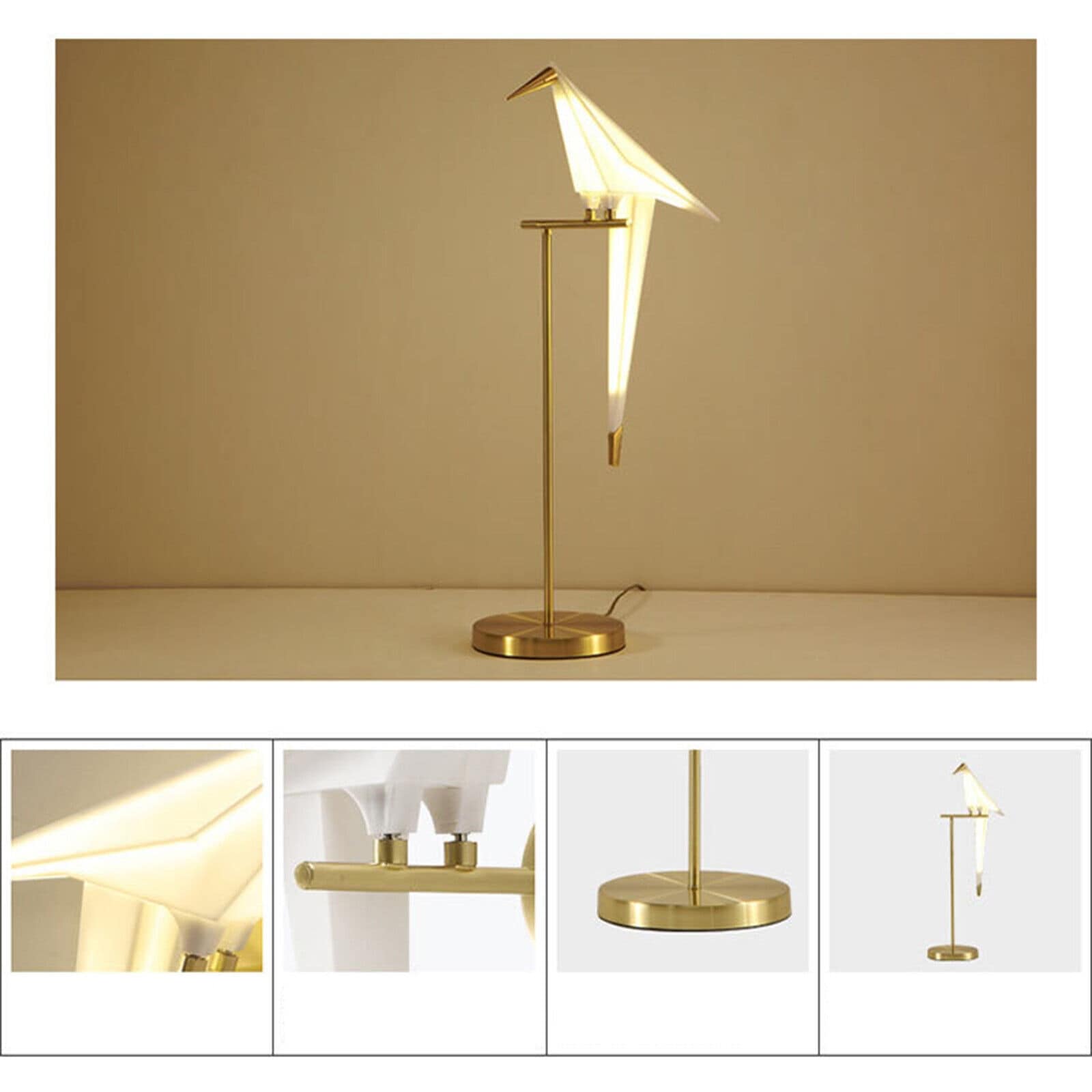 LED Table Lamp Modern Paper Crane Bird Bedside Reading Lamp - 15.76'' - Mycitystee