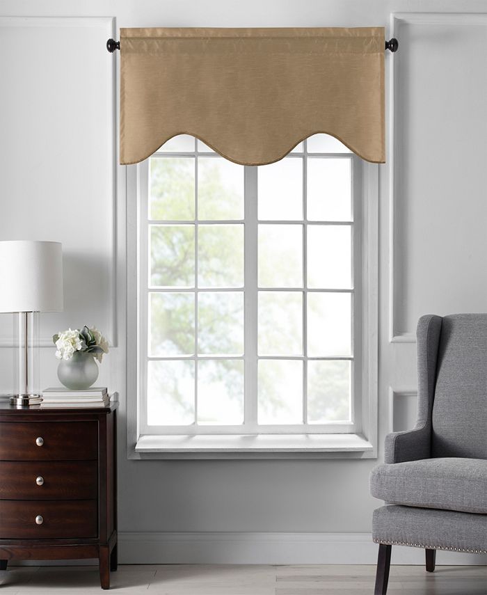 Elrene Colette Faux Silk Tassel Scallop Window Valance， 48