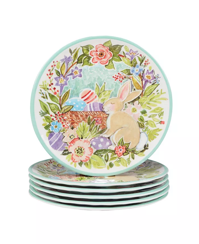 Certified International Joy of Easter Melamine Set 6 Salad Plate - Mycitystee