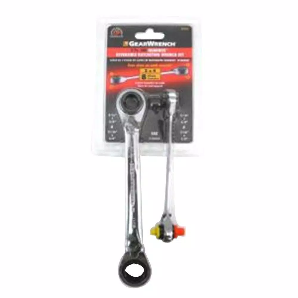 GEARWRENCH 2-Piece Quadbox Reversible Ratcheting Wrench Set and#8211; XDC Depot - Mycitystee