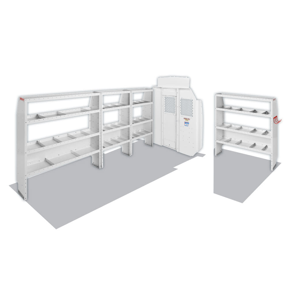 Commercial Shelving Package for High-Roof, 159 Inch Extended Inch Wheel Base RAM ProMaster Vans - Mycitystee