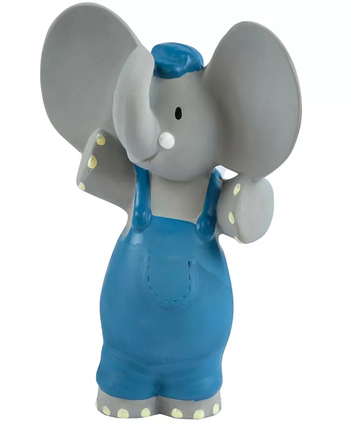 Meiya Alvin Tikiri the Elephant Rattle All Natural Rubber Squeaker Toy - Mycitystee