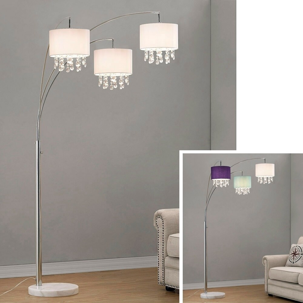 Silver Orchid Ferrari 3-light Crystal Pendants Arch Floor Lamp - Mycitystee