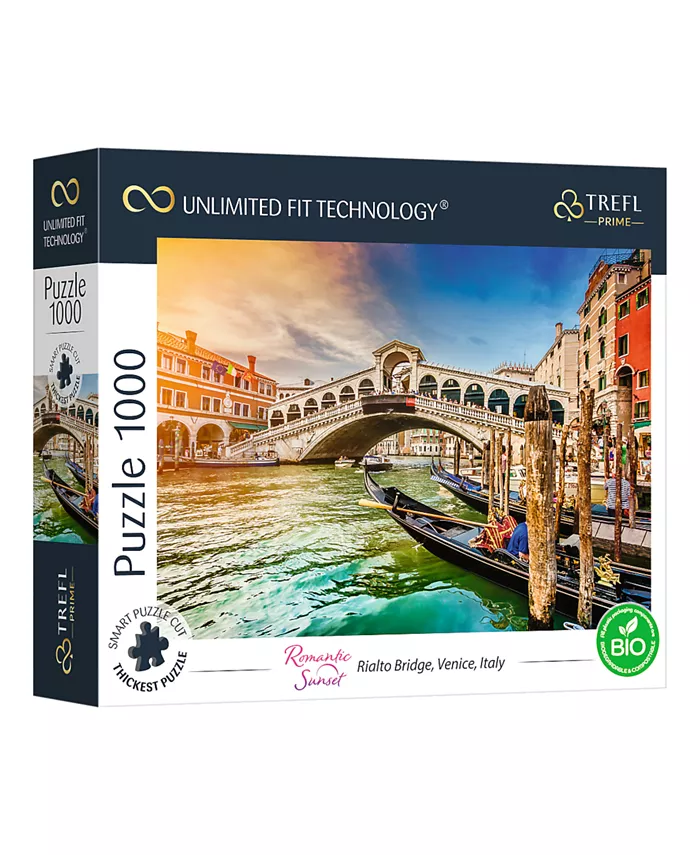 Trefl Prime 1000 Piece Puzzle- Romantic Sunset Rialto Bridge， Venice， Italy - Mycitystee