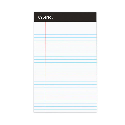 Universal Premium Ruled Writing Pads， Narrow Rule， 5 x 8， White， 50 Sheets， 12/Pack (57300) - Mycitystee