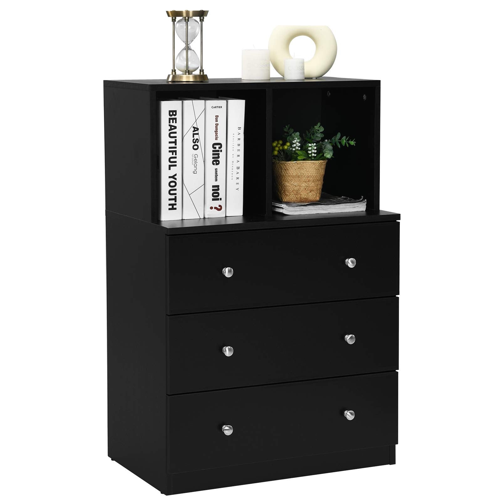 Dresser with 3 Drawers and 2 Cubbies Functional Organizer for Bedroom Closet， Hallway， Office and Living - as picture - - 37668714 - Mycitystee