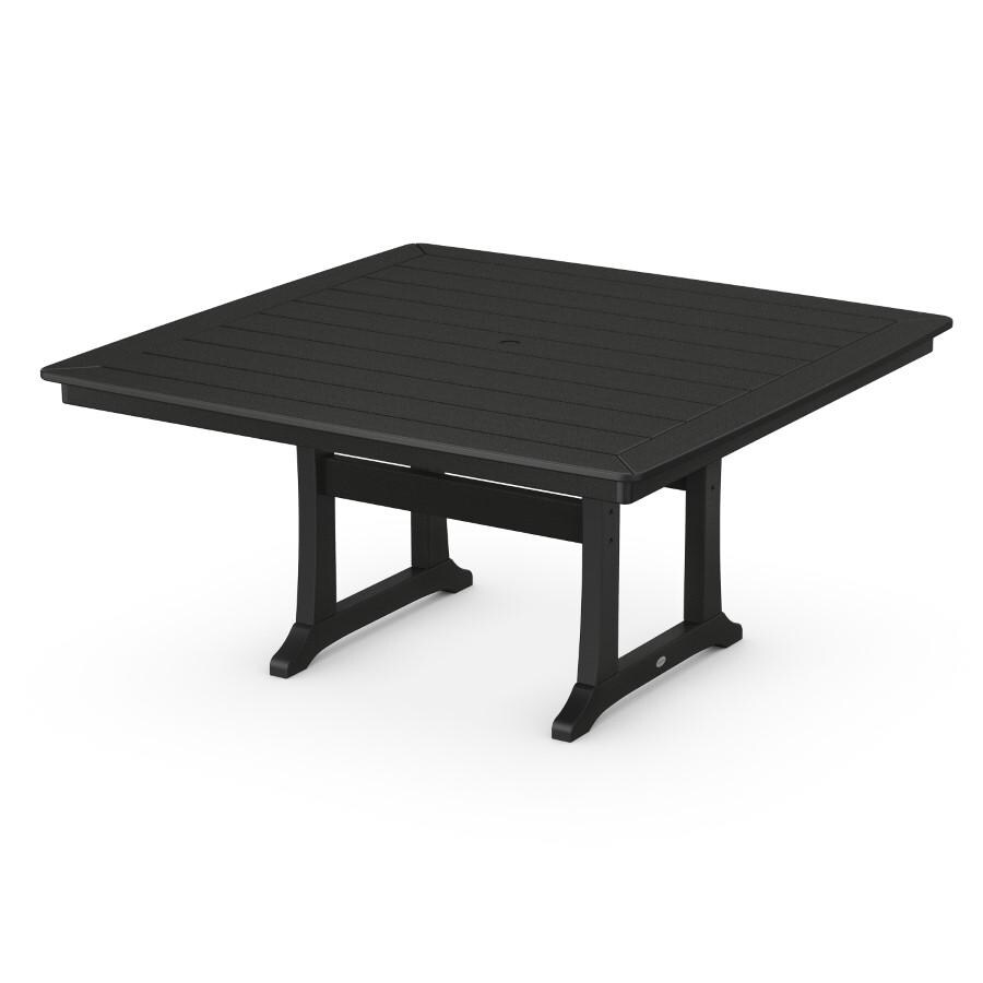 POLYWOOD Nautical Trestle 59-Inch Dining Table in Black - Mycitystee