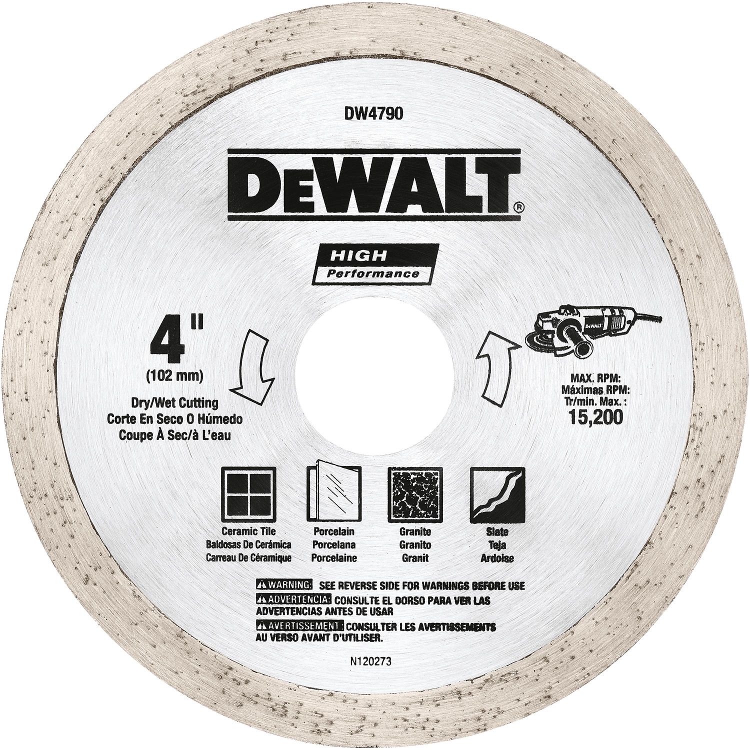 DeWalt High Performance 4 in. D X 5/8 in. Diamond Wet/Dry Tile Blade 1 pc - Mycitystee