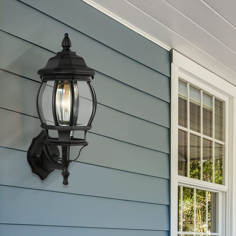 Run Bison Outdoor Wall Lantern， 1 medium/E26 base socket - Mycitystee
