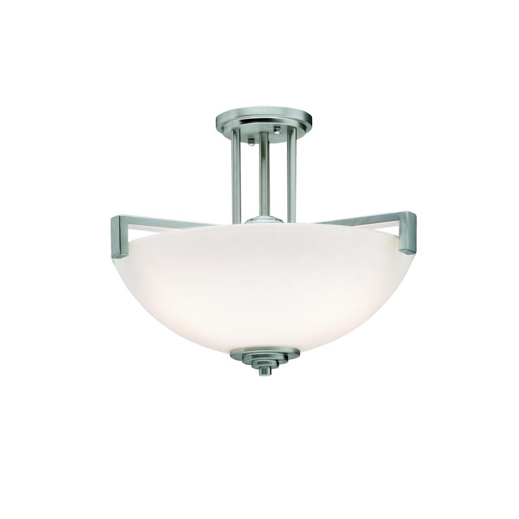 Kichler Lighting Eileen Collection 3-light Brushed Nickel LED Pendant/Semi-Flush Mount - Brushed nickel - Brushed nickel - Mycitystee