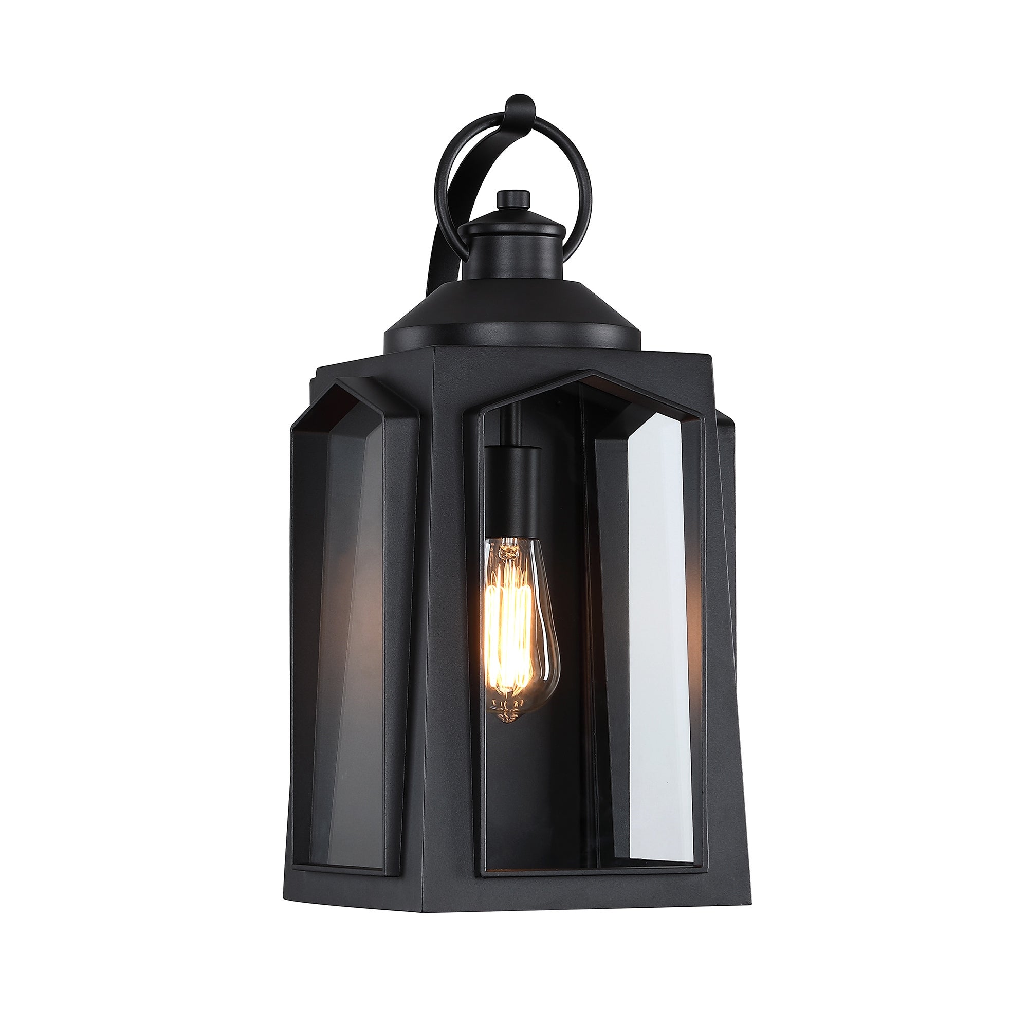 1-light outdoor wall light with clear glass and black finish，1*E26 Shopping - The Best Deals on Outdoor Wall Lanterns | 40356619 - Mycitystee