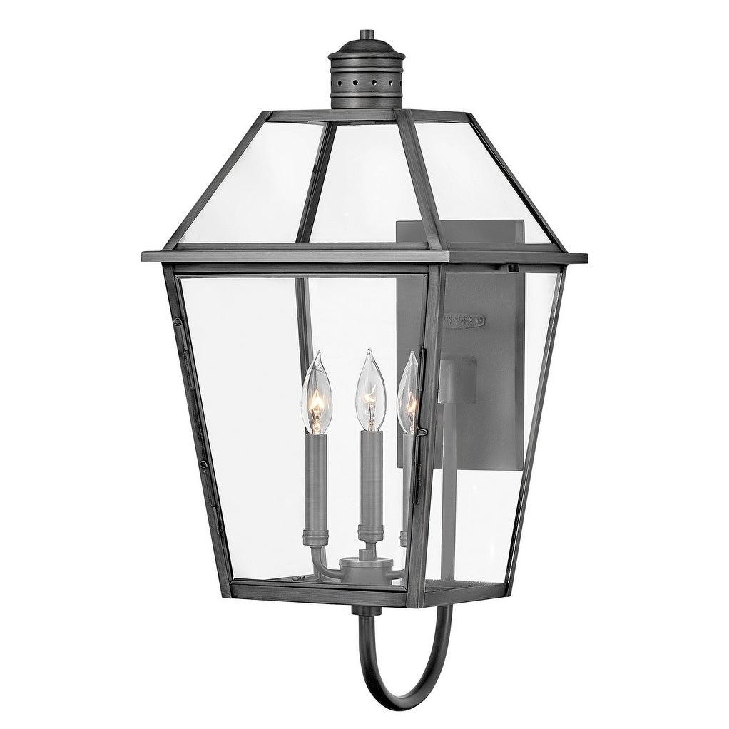 Nouvelle 3-Light Medium Wall Mount Blackened Brass Outdoor Lantern Shopping - The Best Deals on Outdoor Wall Lanterns | 35731580 - Mycitystee
