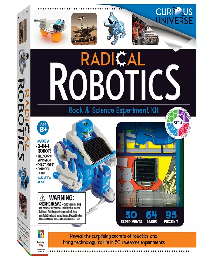 Curious Universe Radical Robotics Science Kit 50 Science Experiments With 95 Piece Kit DIY Science And Robotics For Kids Build Rocket Car Create Robot - Mycitystee