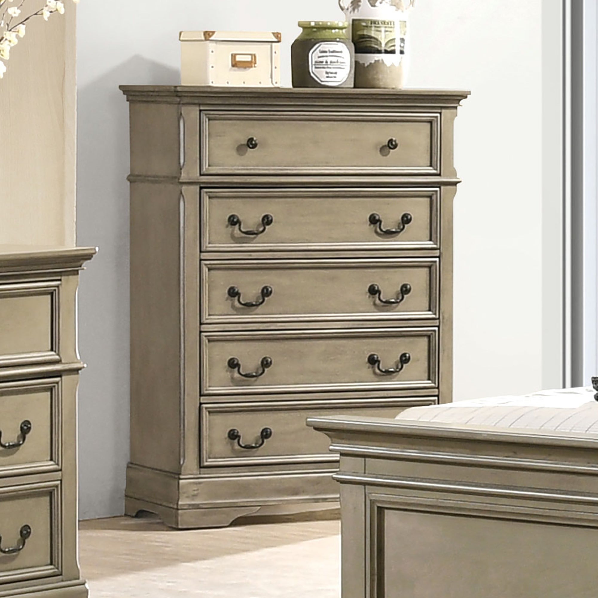Furniture of America Aalia Transitional Warm Grey 5-drawer Chest - - 35568668 - Mycitystee
