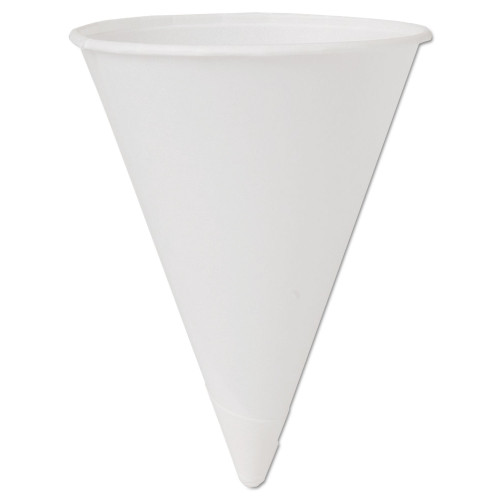 Dart Cone Water Cups， Cold， Paper， 4oz， White， 200/Bag， 25 Bags/Carton (4BRCT) - Mycitystee
