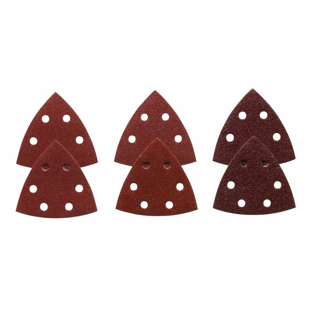Bosch 3-1/2 In. Assorted Grits 6 pc. Red Detail Sander Abrasive Triangles for Wood SDTR000 from Bosch - Mycitystee