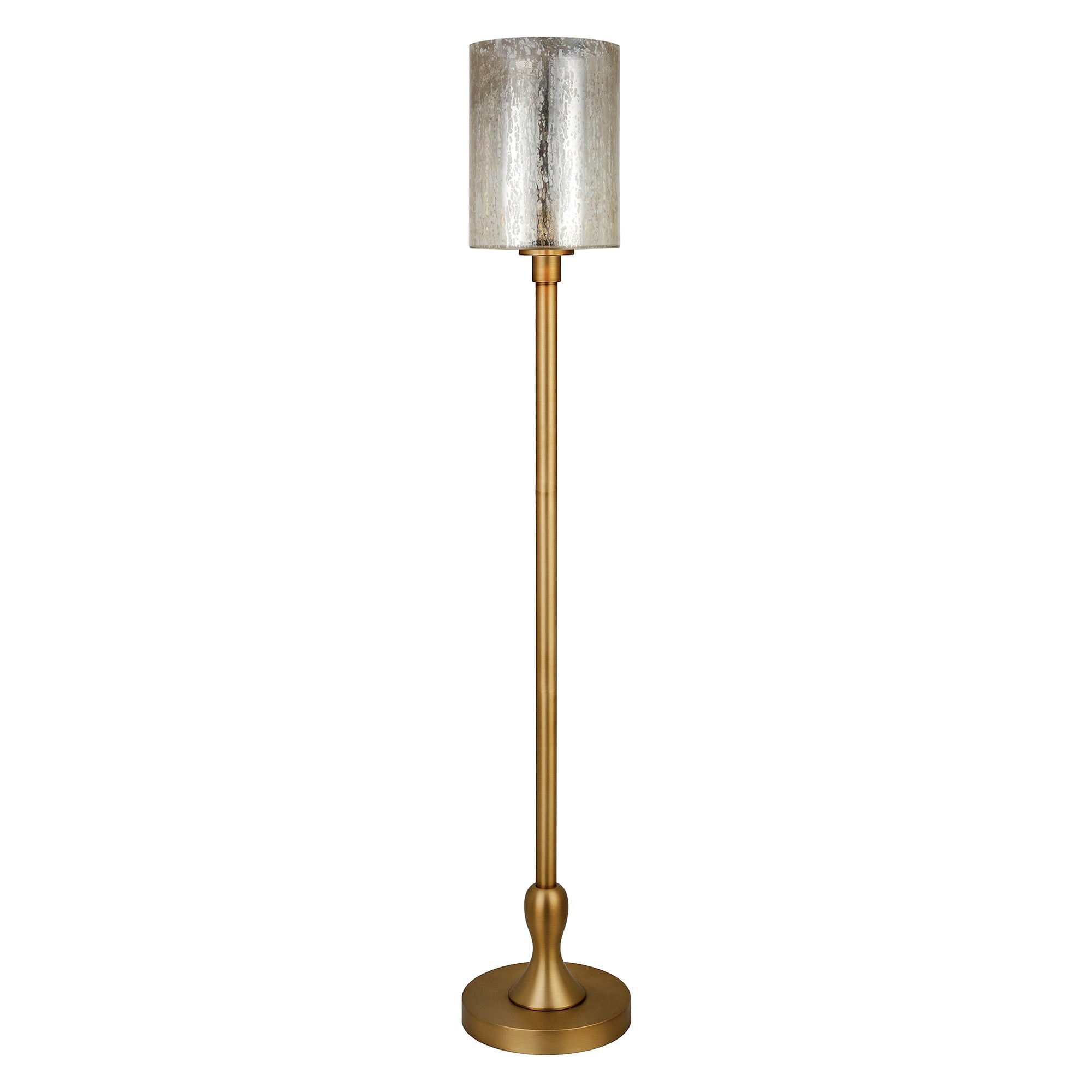 Modern， Industrial Farmhouse Floor Lamp in Brass with Mercury Glass Shade for Living Room， Bedroom， Office， or Dining Room - Mycitystee
