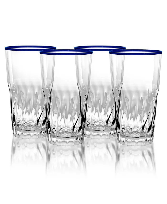 TarHong Cantina Jumbo Glass， Blue， 19 oz.， Premium Plastic， Set of 6 - Mycitystee