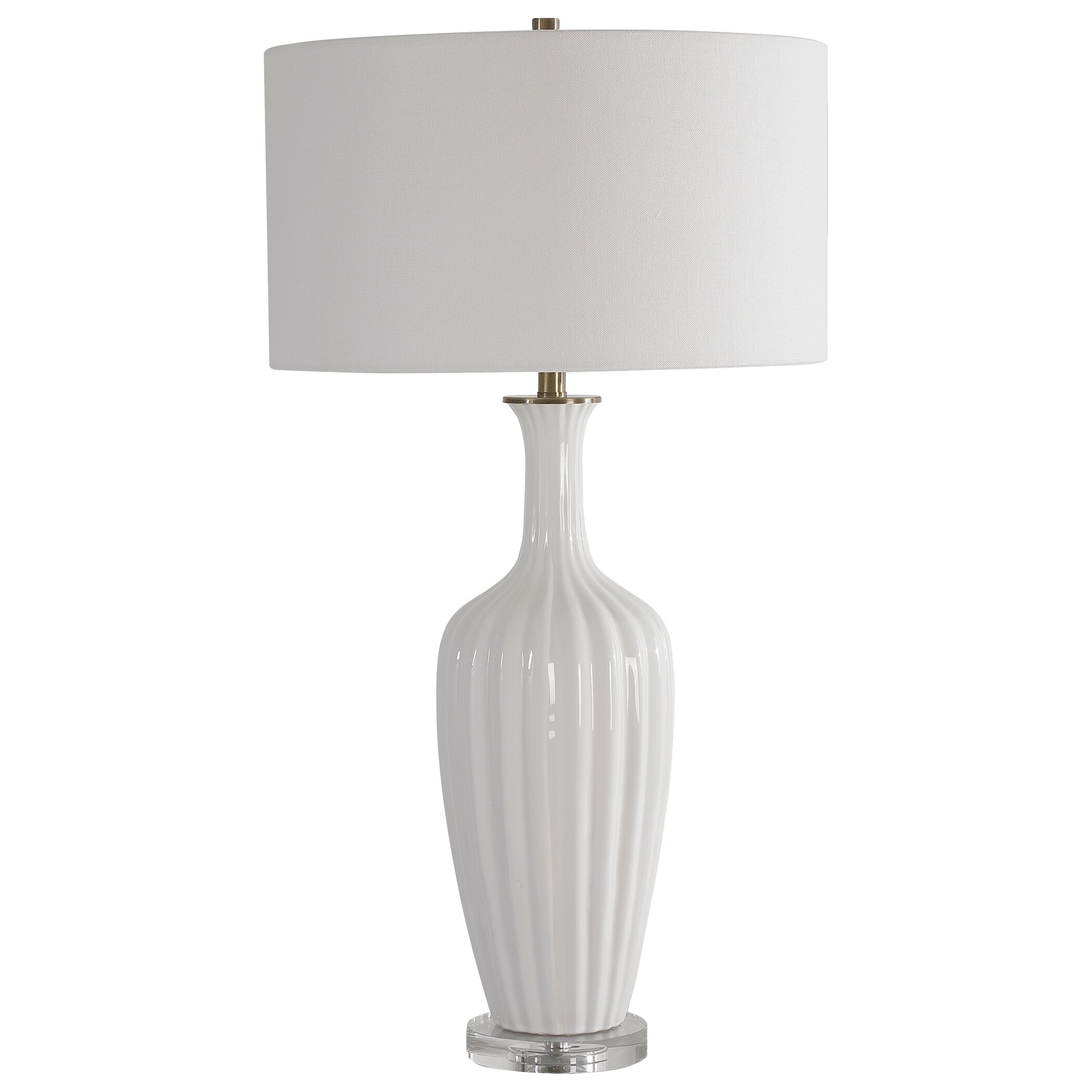 Uttermost Strauss White Ceramic Table Lamp - Mycitystee