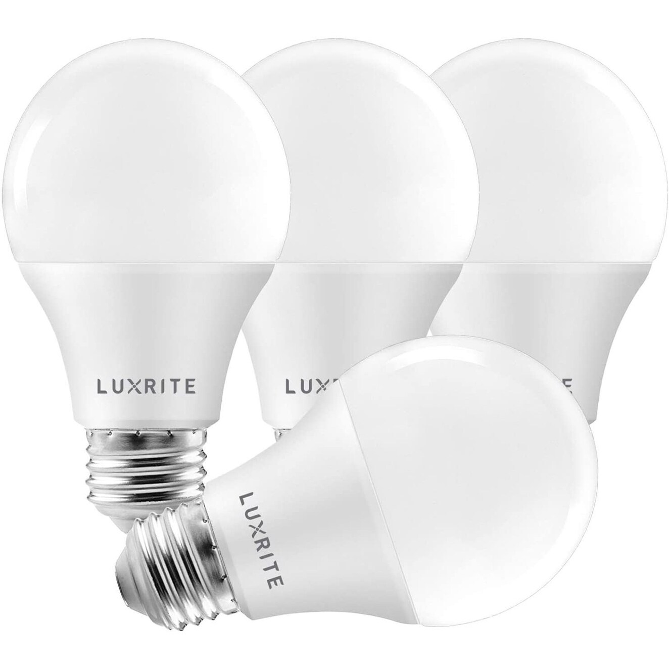 Luxrite A19 LED Light Bulb 75W Equivalent 3500K 1100 Lumens Dimmable 11W Enclosed Fixture Rated E26 Base 4 Pack - Mycitystee