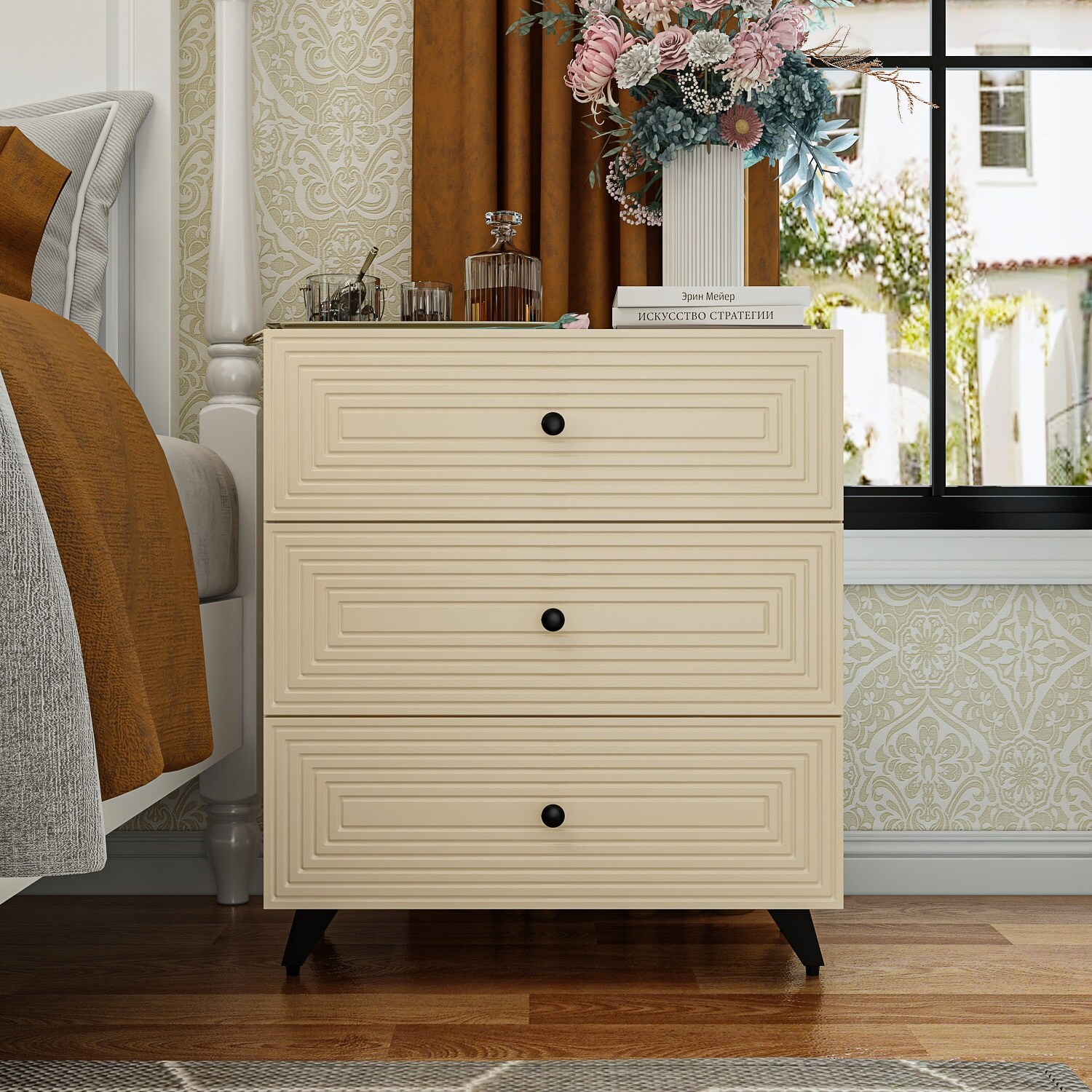 Modern Closet Dressers Chest of Drawers，3 Drawer Storage Chest 31.5