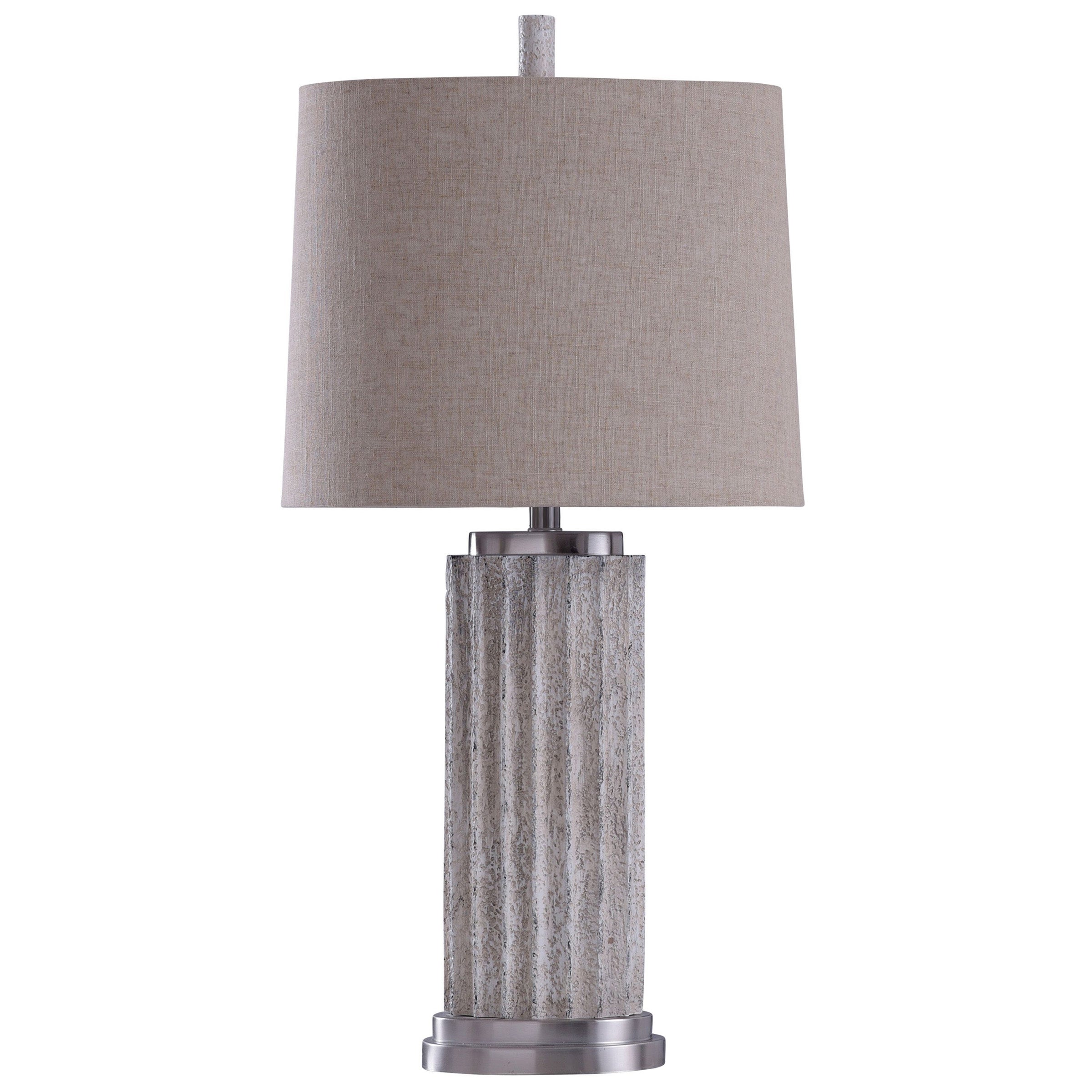 StyleCraft Esme Polished Nickel Table Lamp - Beige Shade - Mycitystee
