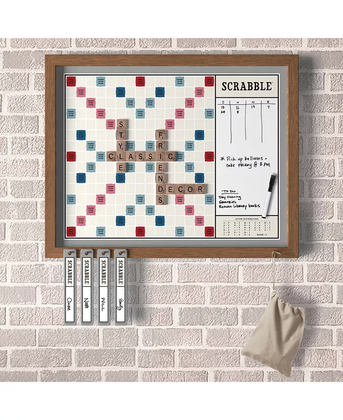 WS Game Company Scrabble Deluxe Vintage- Like 2-in-1 Wall Edition - Mycitystee