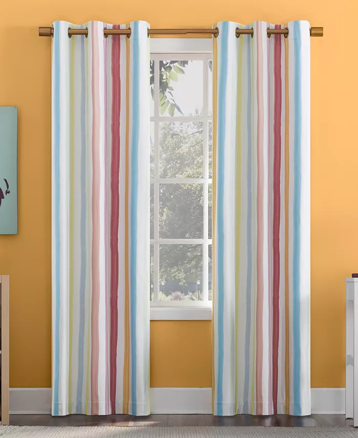 Sun Zero Pippa Stripes Blackout Grommet Curtain Panel Collection - Mycitystee
