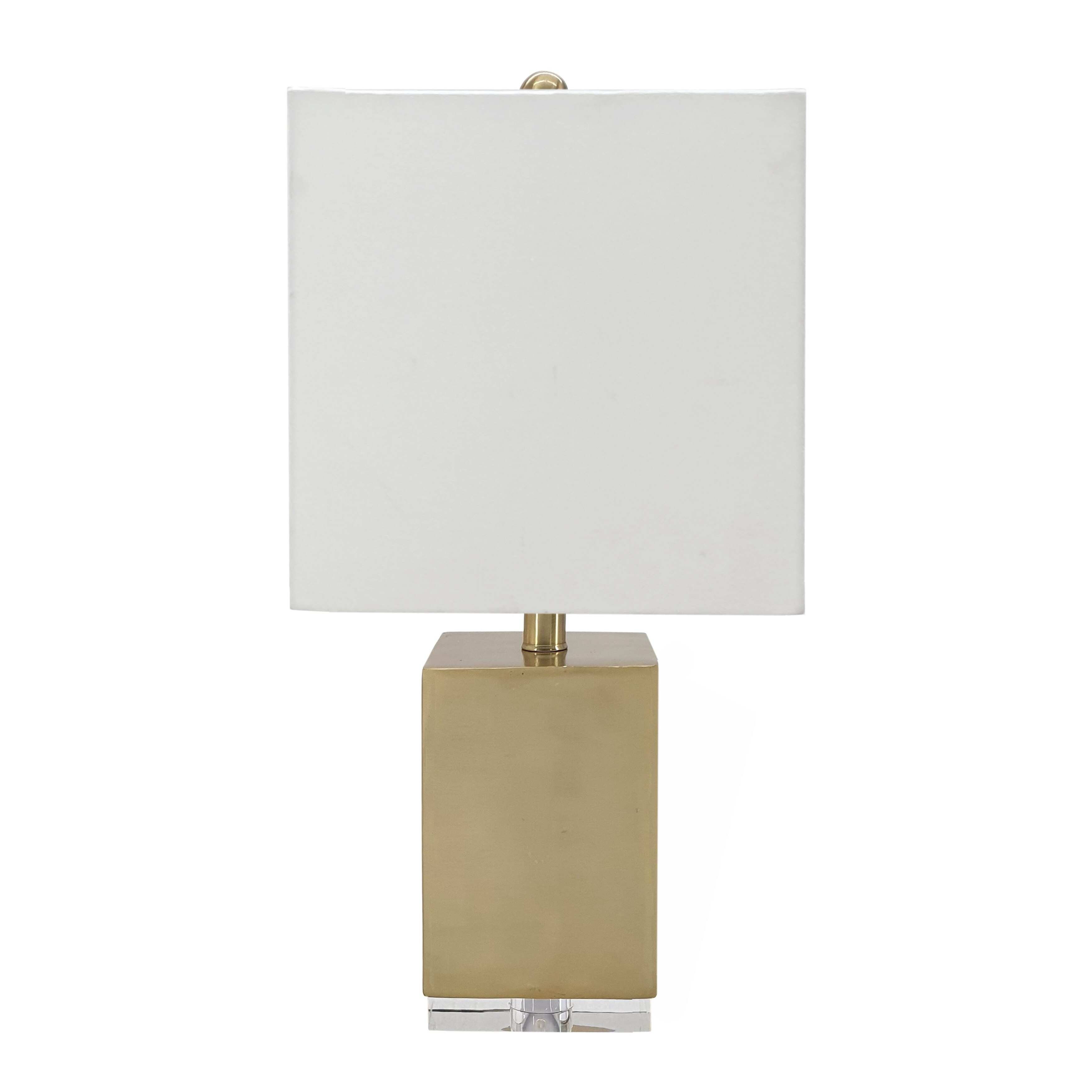 AandB Home Metal Square Table Lamp - Gold/White - Mycitystee