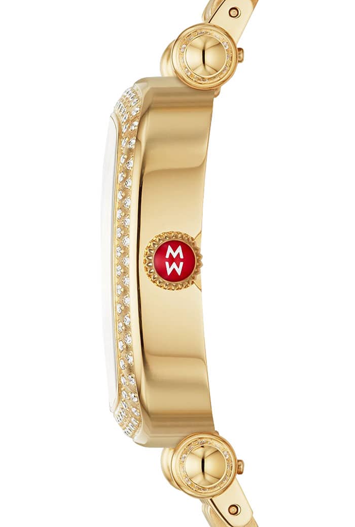 Michele Caber Isle MOP w/ Diamond Dial Gold-Tone Bracelet Watch， 32mm - Mycitystee