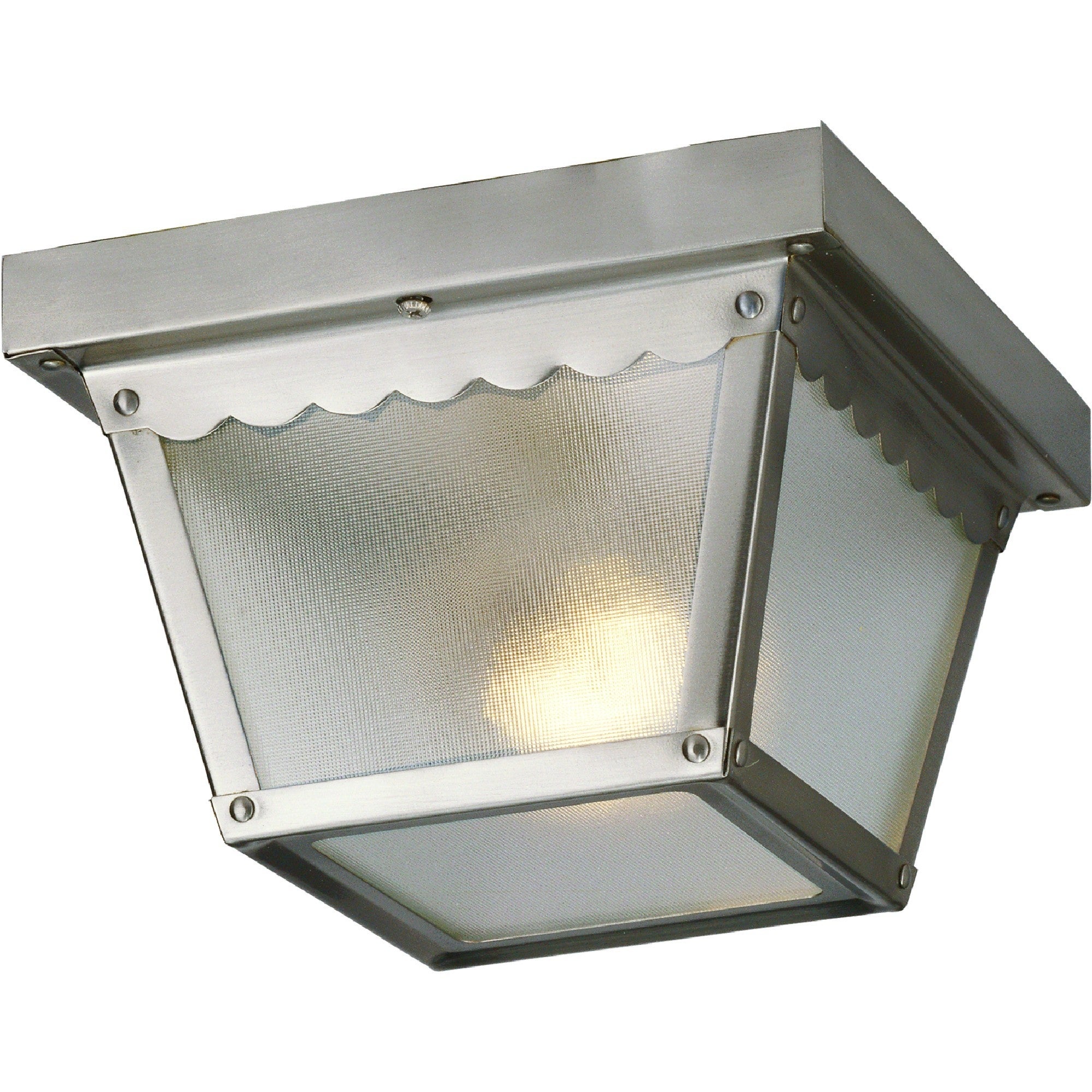 Volume Lighting 1-Light Outdoor Brushed Nickel Flush Mount - Mycitystee