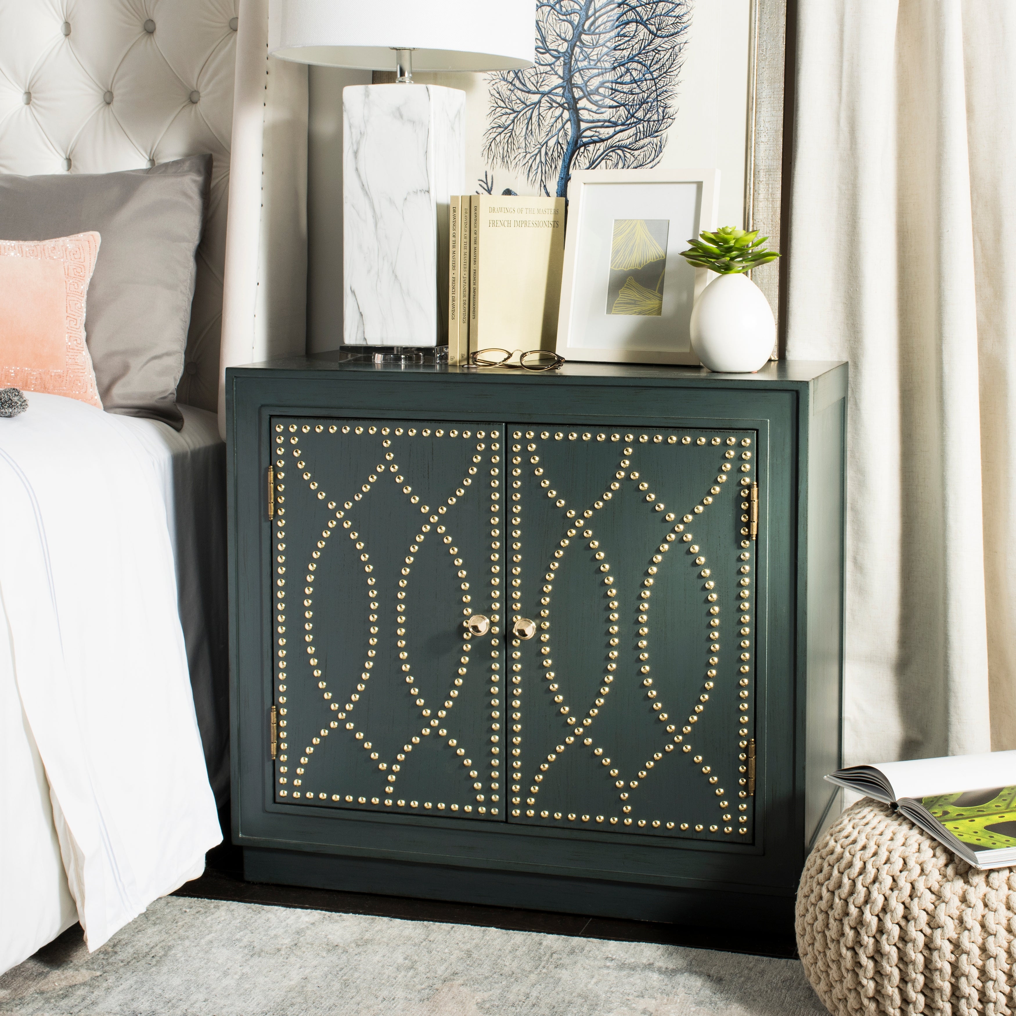 SAFAVIEH Yuna 2-Door Steel Teal Storage Chest - - 19484429 - Mycitystee