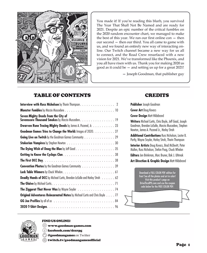 Goodman Games Yearbook 8 the Year That Shall Not Be Named Roleplaying Game - Mycitystee