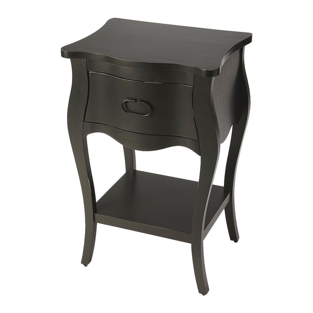 Transitional Black Wooden Rectangular End Table - Mycitystee