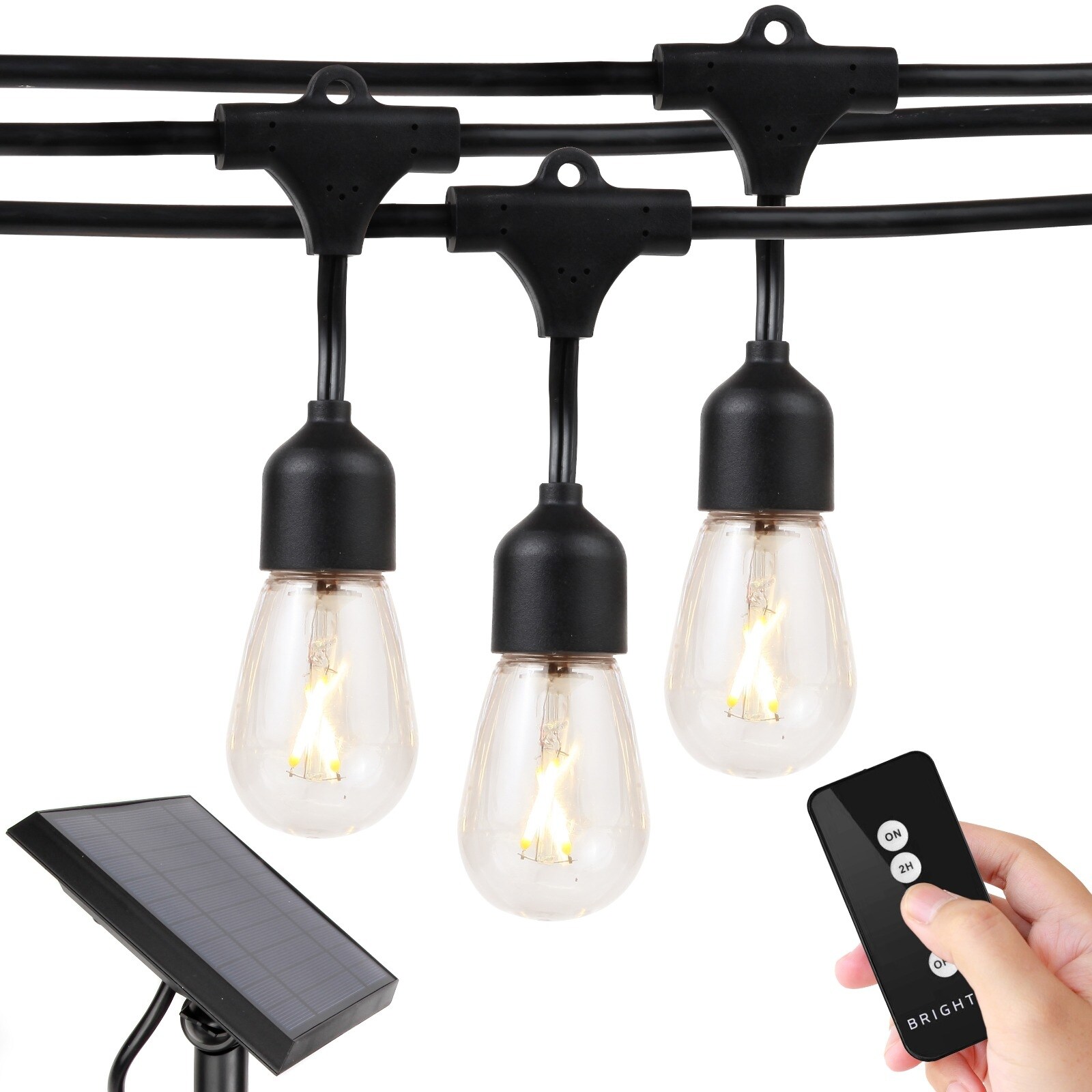 Remote Controlled 48 Ft Solar String Light with 15 Plastic LED Bulbs - Mycitystee