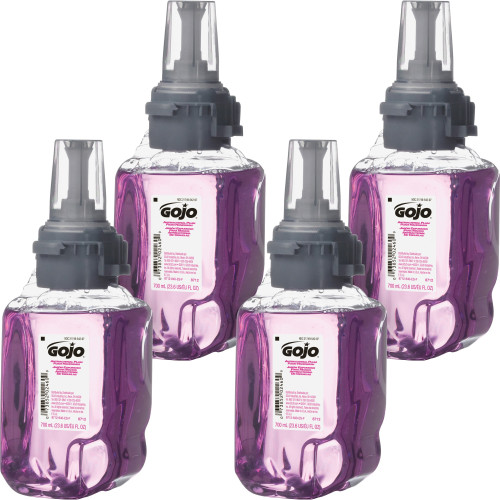 GOJO Antibacterial Foam Hand Wash Refill for ADX-7 Dispensers， Plum Scent， 700 mL， 4/Carton (871204) - Mycitystee