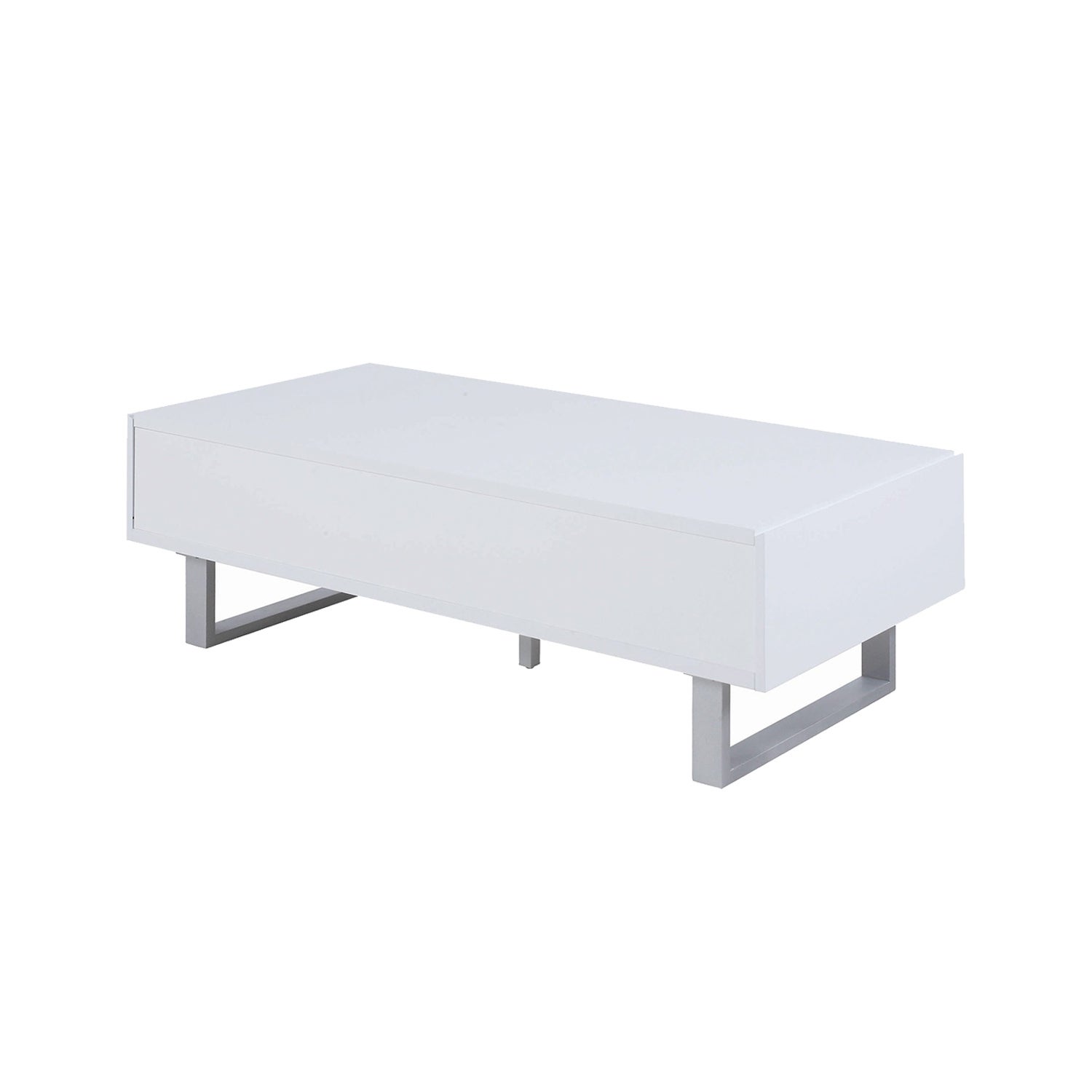 Coffee Table with 2 Drawers in White - Mycitystee