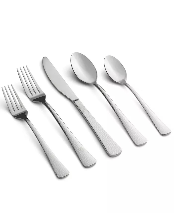 Cambridge Silversmiths Brody Mirror Hammered Flatware Set， 20 Piece - Mycitystee