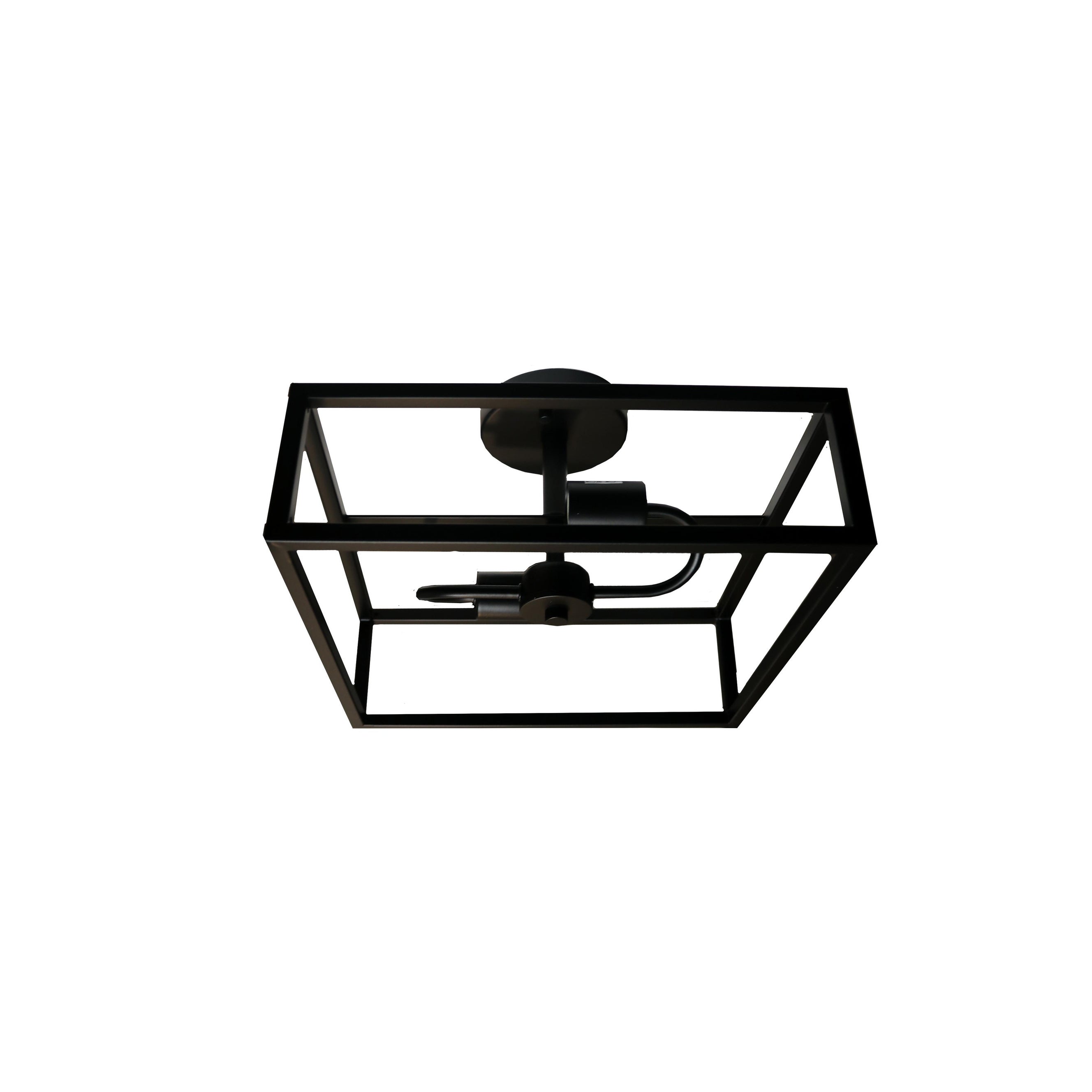 Vivio Lighting Harold 2-Light Square Open Matte Black Semi-Flush Mount - Mycitystee